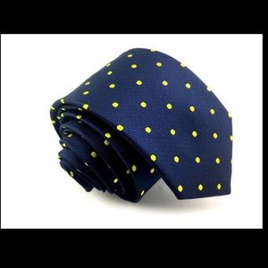 Blue tie with yellow dots